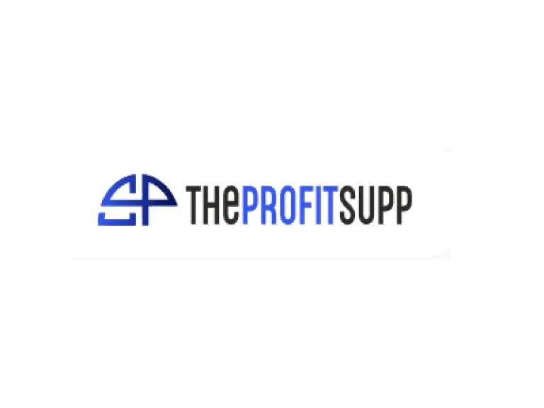 Screenshot of the homepage of TheProfitSupp, highlighting its platform layout and key visual elements.