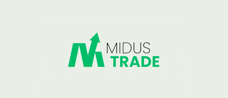 Screenshot of the homepage of Midus Trade GmbH, showcasing its platform design and interface.